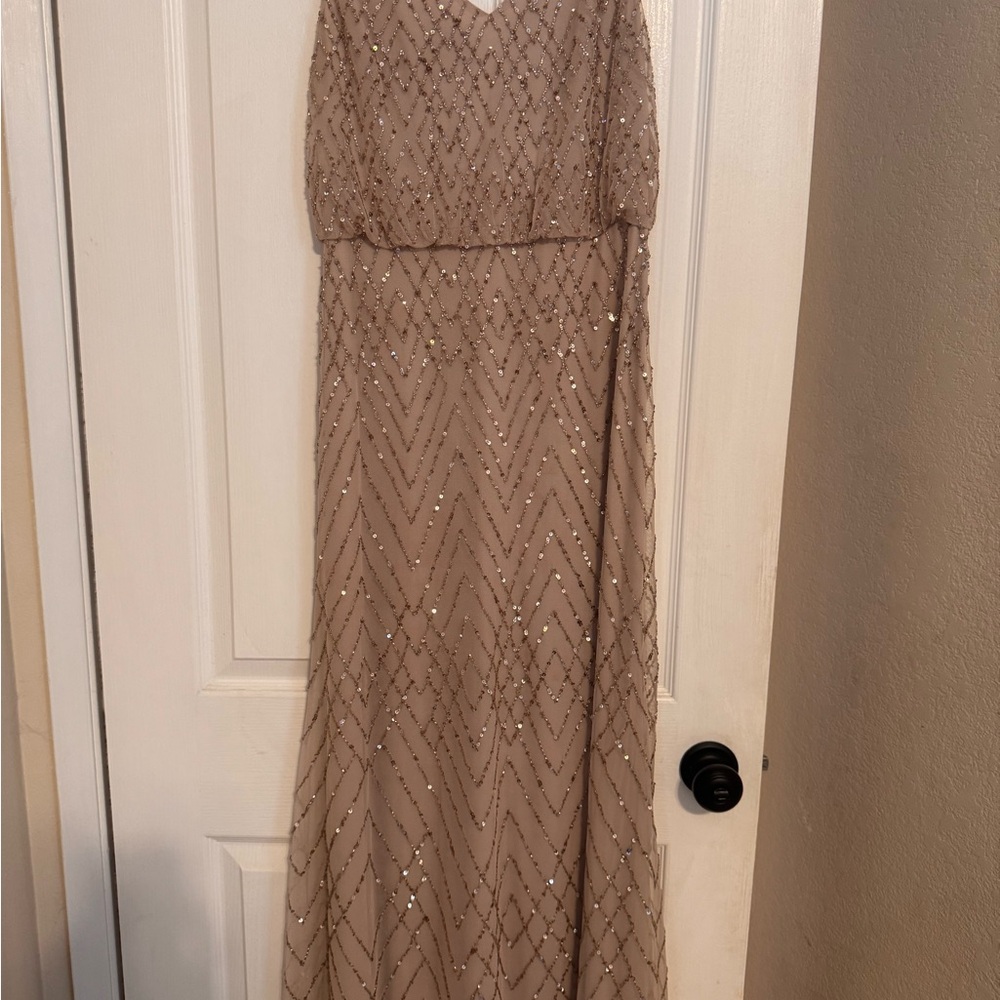 BHLDN sequin bridesmaid dress